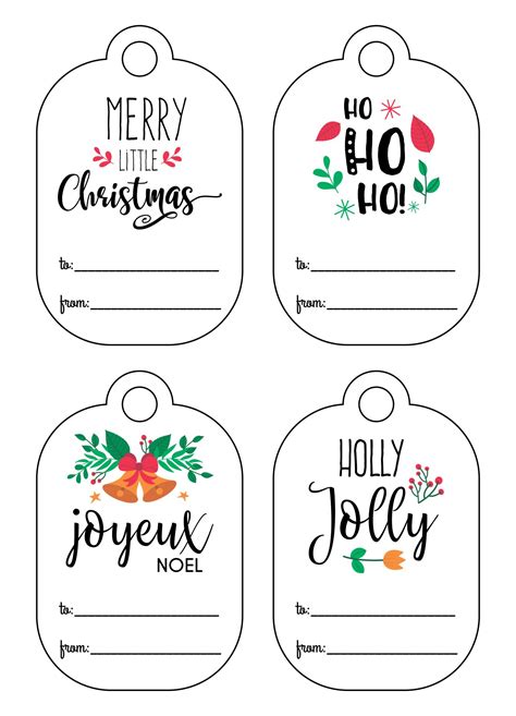 Free Printable Christmas Gift Tag Templates For Word