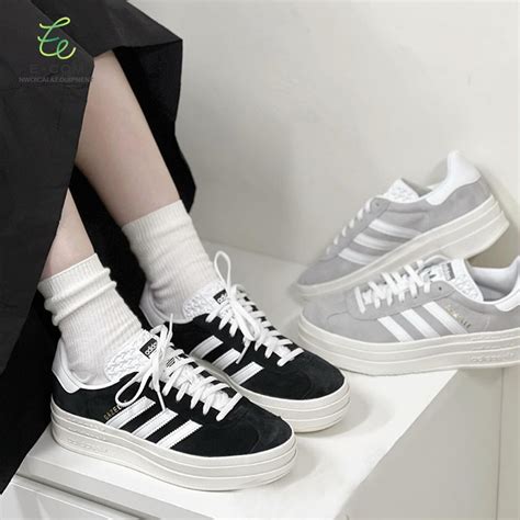 Adidas Gazelle Bold 愛迪達 金標 白藍 白灰 黑白 厚底鞋 Lisa同款 解構 蝦皮購物