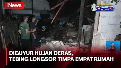 Diguyur Hujan Deras Tebing Longsor Timpa Rumah Di Duren Sawit