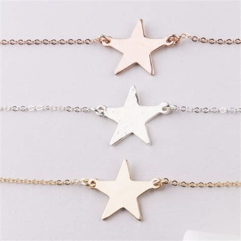 Star Gold Choker Star Choker In Sterling Silver 14k Gold Etsy