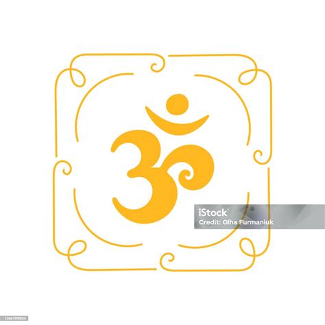 Om Aum Symbol Des Hinduismuskalligraphie Einfache Ikone Logo Des