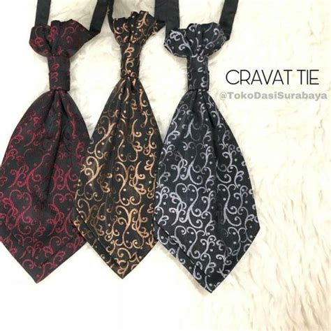 Jual Cravat Tie Dasi Wedding Dasi Instan Motif Batik Akar Merah Gold