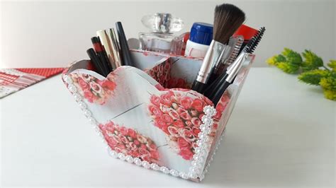 ОРГАНАЙЗЕР для Косметики из картона и подарочной бумаги DIY - YouTube