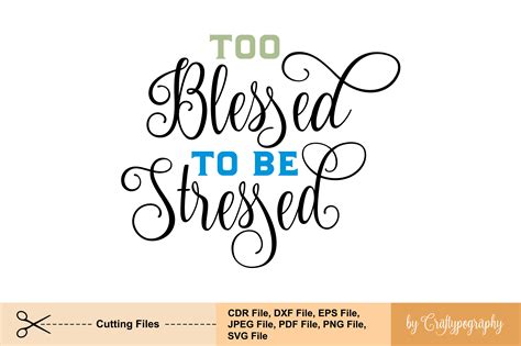 Too Blessed to Be Stressed Graphic by Craftypography · Creative Fabrica