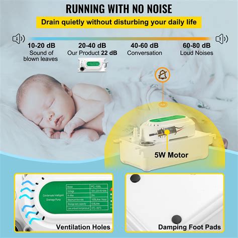 Vevor Condensate Removal Pump 5w Automatic Pump With 15 Gal Tank 2m Lift 110v Vevor Us