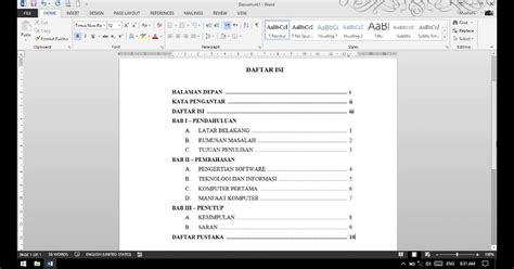 Contoh Daftar Isi Kliping Ruang Ilmu