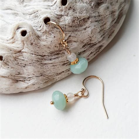 Sea Foam Earrings Coastal Inspired Amazonite And Moonstone Etsy