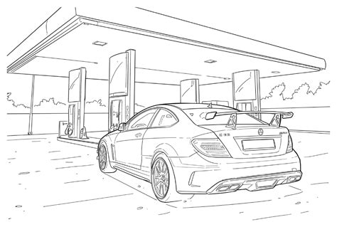 Mercedes Benz C63 AMG Coloring Page Free Printable Coloring Pages