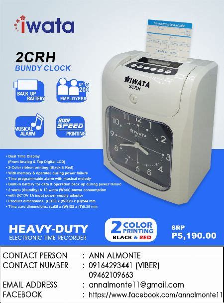 Iwata 2crh Bundy Clock All Appliances Metro Manila Philippines