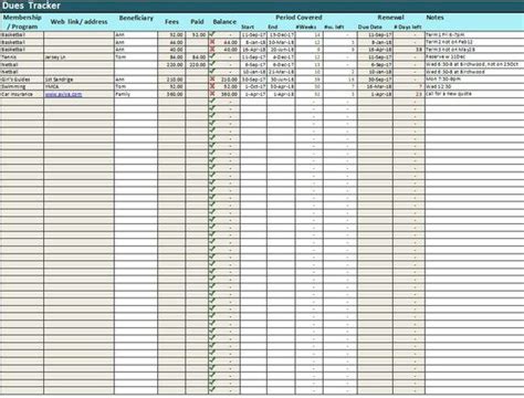 A Spreadsheet Showing The Number And Type Of Items For Each Item In