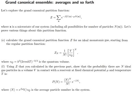 Solved Grand Canonical Ensemble Averages And So Forth Let S Chegg