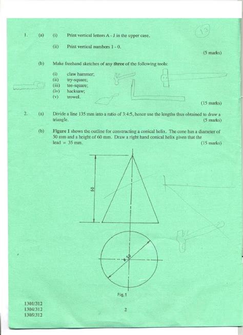 Solution Technical Drawing Knec Past Exam Papers July 2014 Studypool