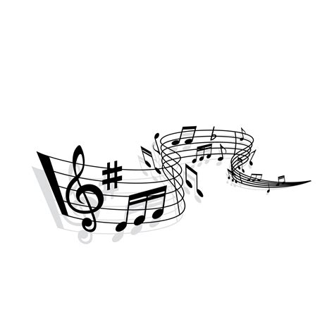 Music wave of musical notes, staff and bar lines 23837275 Vector Art at
