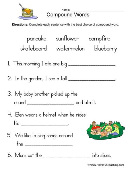 Compound Words Grade 3 Worksheets