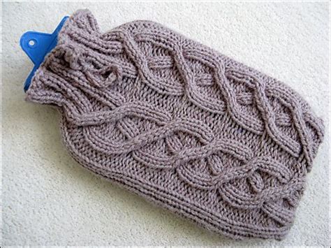 Cabled Hot Water Bottle Cosy Pattern By Alexis Layton