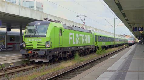 Br Flixtrain Bei Ausfahrt Im Hannoveraner Hauptbahnhof Youtube