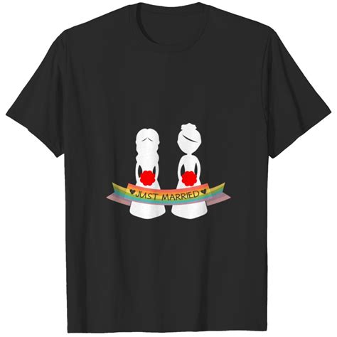 Just Married Brides Rainbow Lesbian Honeymoon T Shirt Sold By Charles S Oddo Crps Crpc SKU