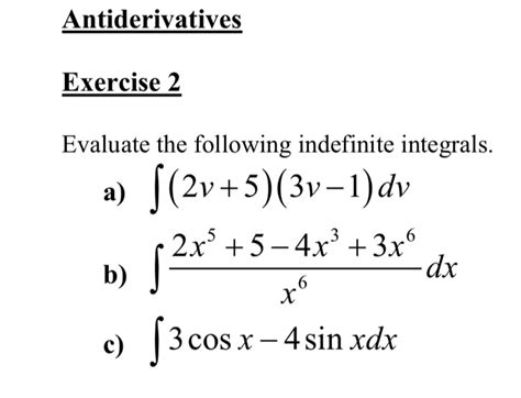 Solved Antiderivatives Exercise Evaluate The Following Chegg