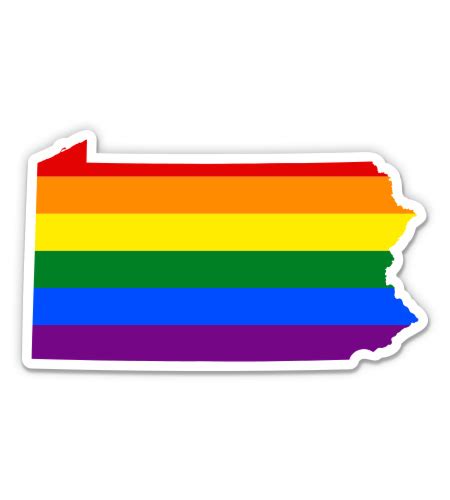 Pennsylvania Gay Flag State Shape Rainbow Pride Lgbt 8 Vinyl Sticker