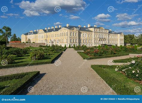 Latvian Tourist Landmark Attraction - French Garden and Rundale Palace ...