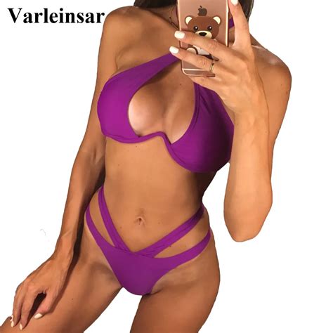 Aliexpress Buy Sexy V Bar Underwired Bikini 2018 Female Swimsuit