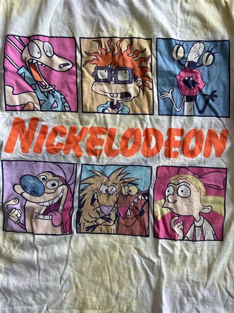 Nickelodeon Ren Stimpy Rugrats Men S Long Sleeve Pullover T Shirt Tye