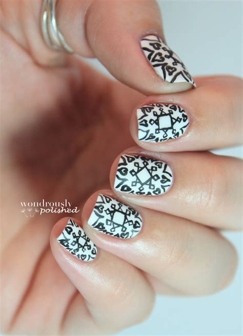 Wondrously Polished Day Nail Art Challenge Day Black And White