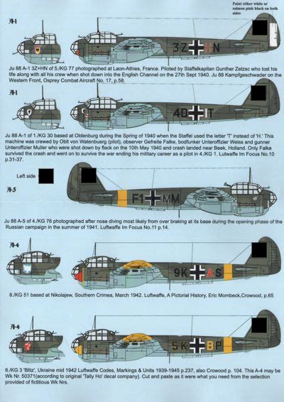 Junkers Ju 88 Bomber Decals Aims 72d020