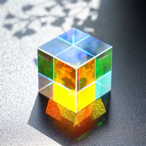 Hdcrystalts 35mm Colorful Optical Glass X Cube Prism Rgb Dispersion Prism For