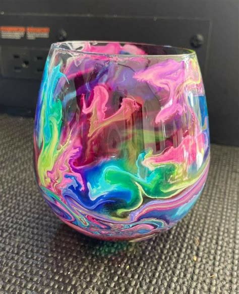 Alcohol Ink Stemless Wine Glass Artofit