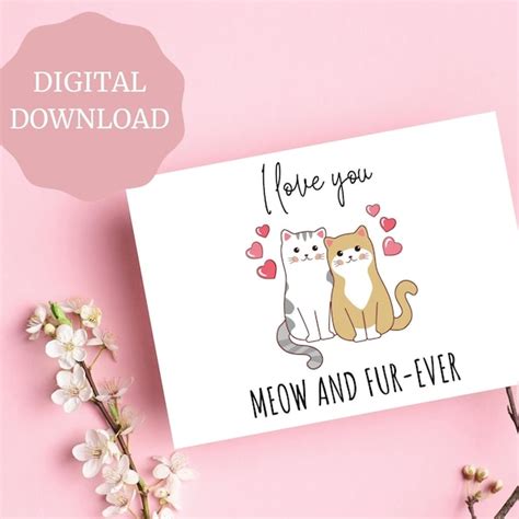 Anniversary Cards Funny Cat Etsy