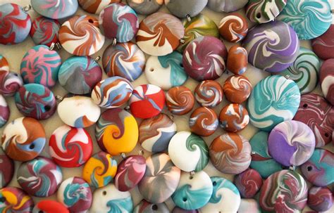 Swirl Perlen Aus Pardo Polymer Clay Beads