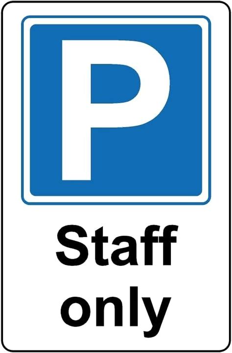 Staff Parking Only Safety Sign Self Adhesive Sticker 200mm X 150mm