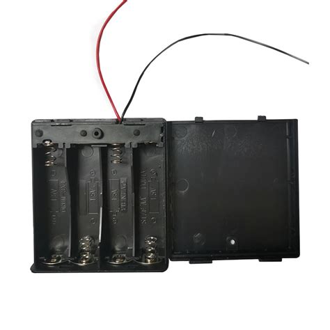 4 Cell Aa 6 Volt Battery Case 4aa 1 5v Black Safe Abs Battery Holder Case With Cover And On Off