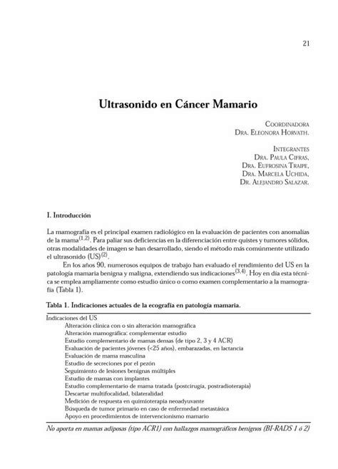 Pdf Ultrasonido En C Ncer Mamario Do A Una Mastectom A Como Primera