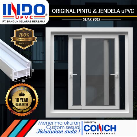 Jual Jendela Sliding X Mm Upvc Merk Conch Jsl Kota