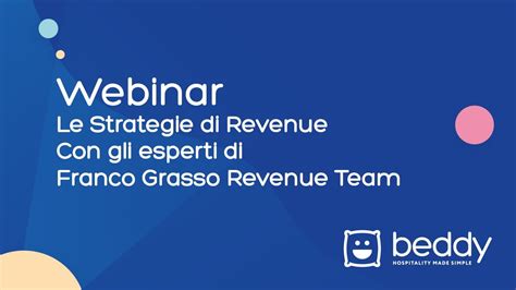 Webinar Le Strategie Di Revenue Per La Tua Struttura Ricettiva Youtube