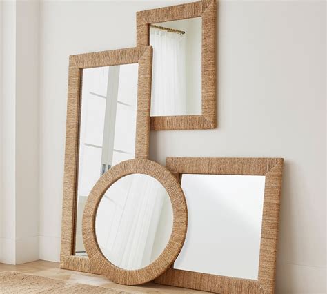 Malibu Handwoven Seagrass Floor Mirror Pottery Barn