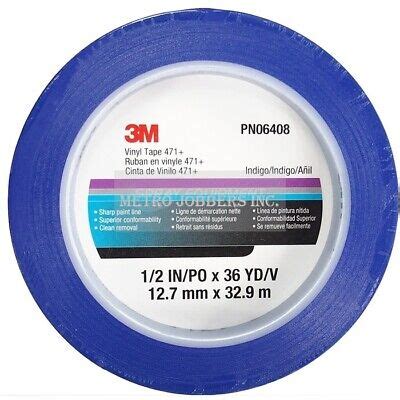 3m 06408 Scotch Plastic Tape 471 Blue 1 2 X 36 Yds 6408 51128991152