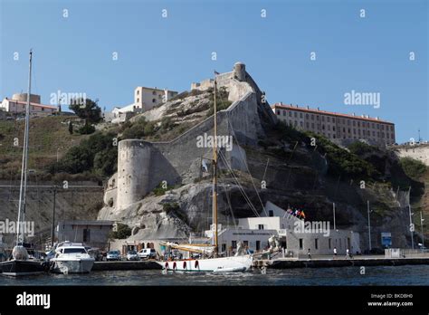 Bonifacio Citadel View From The Port Stock Photo Alamy