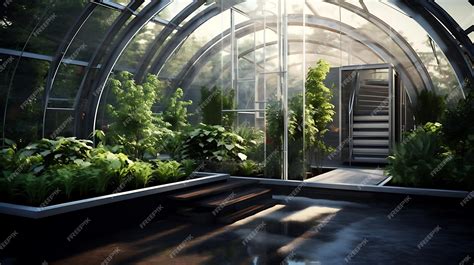 Premium AI Image | Modern smart greenhouses technology for growing farming