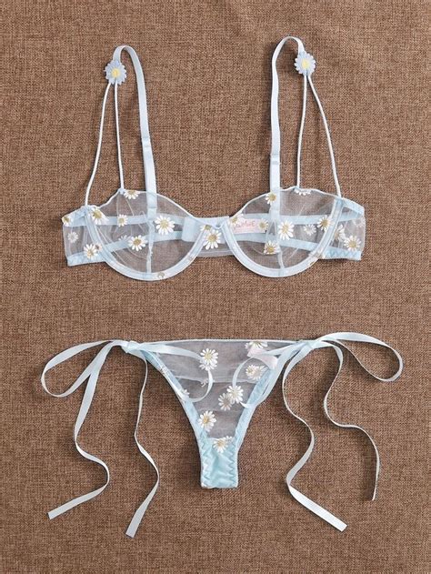 Mesh Embroidery Sheer Lingerie Set Artofit