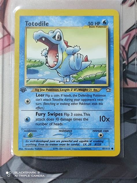 St Edition Totodile Neo Genesis Set Rare Vintage Pokemon Card