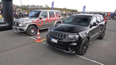 Mercedes Benz G Amg Vs Jeep Trackhawk Manhart Gc Youtube