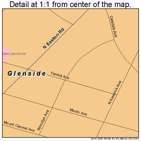 Glenside Pennsylvania Street Map 4229808