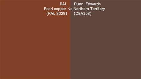 RAL Pearl Copper RAL 8029 Vs Dunn Edwards Northern Territory DEA158