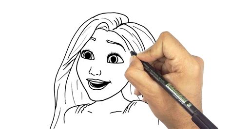 تعليم الرسم كيف ترسم ربانزل من كارتون Tangled رسم ربانزل خطوة