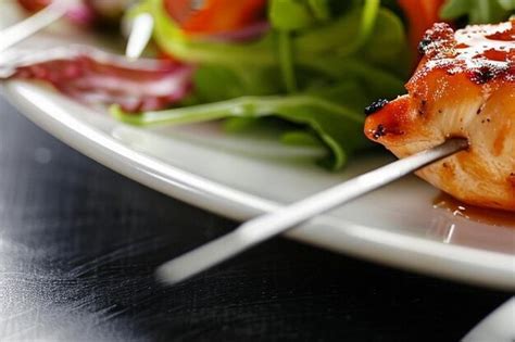 Chicken Shish Kebabs With Green Salad Premium Ai Generated Image
