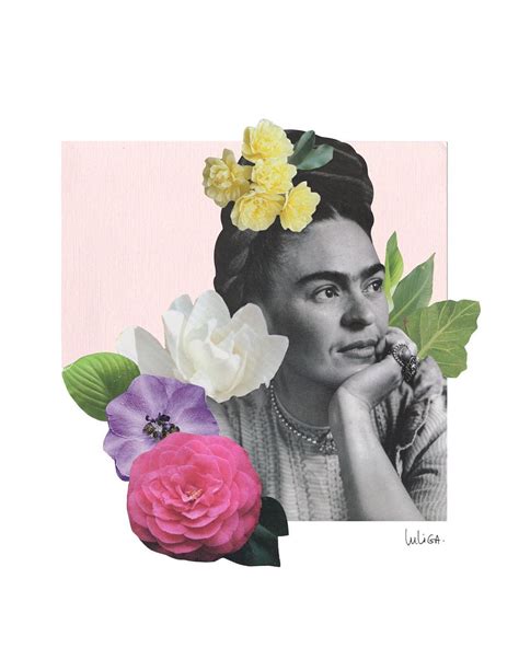 Frida Kahlo Floral Collage Fridakahlo Digitalcollage Luliga