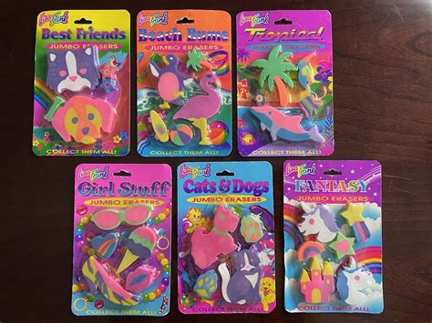 Lisa Frank Masterpieces Eraser Set 6 Arts And Crafts